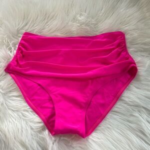 Vibrant Pink High-Waisted Bikini Bottom